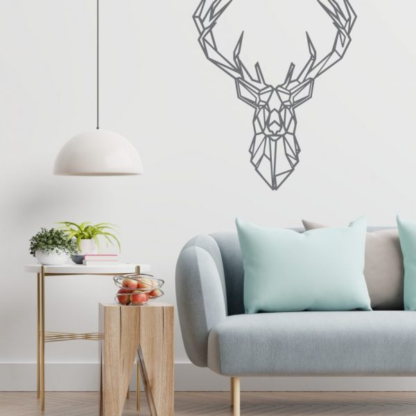 Deer Head Geometric Wall Art