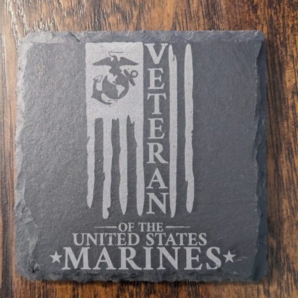 Marine Veteran Slate Coaster