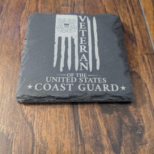 Coast Guard Veteran Slate Coaster