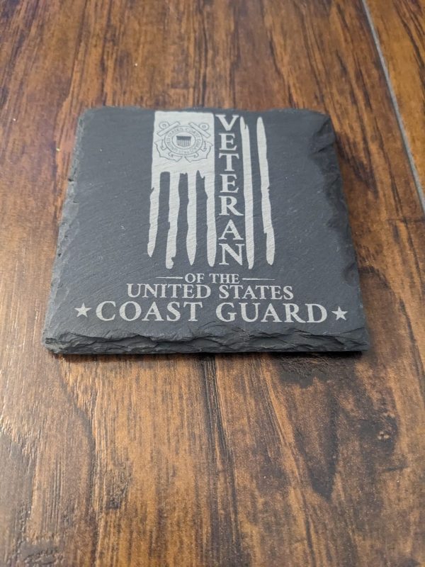 Coast Guard Veteran Slate Coaster
