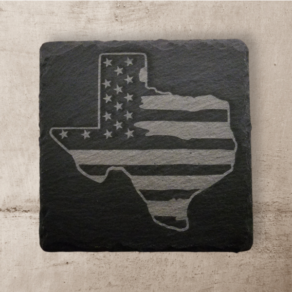 US Flag Texas Slate Coaster