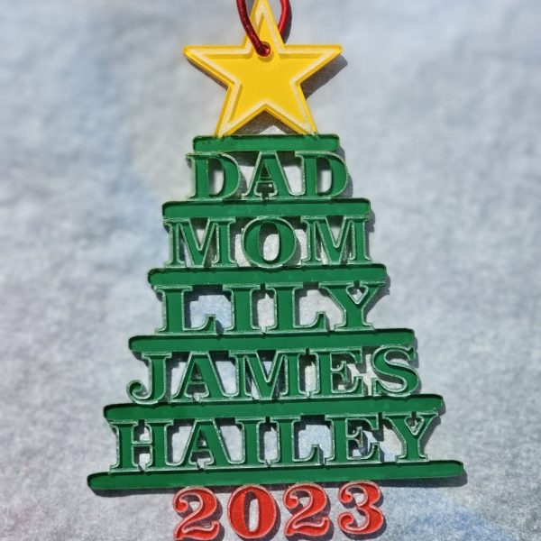 Acrylic Christmas Name Tree Ornament