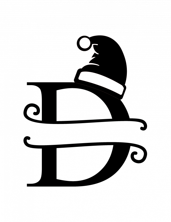 Santa Hat Monogram D