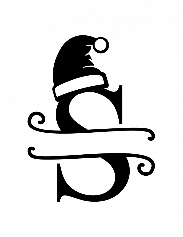 Santa Hat Monogram S